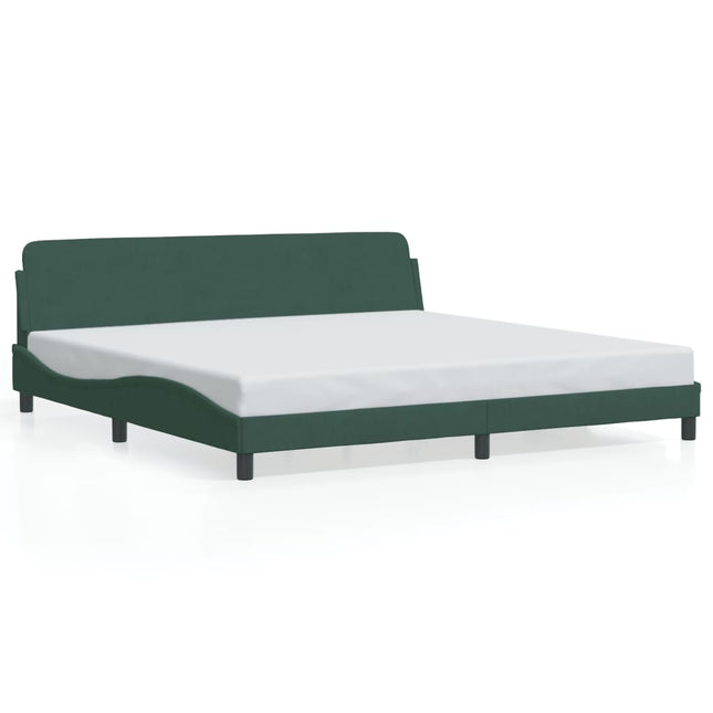 Giroletto senza Materasso Verde Scuro 200x200 cm in Velluto