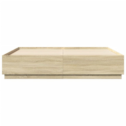 Giroletto Luci LED Rovere Sonoma 180x200 cm Legno Multistrato