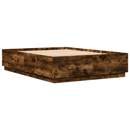 Giroletto con Luci LED Rovere Fumo 150x200 cm Legno Multistrato