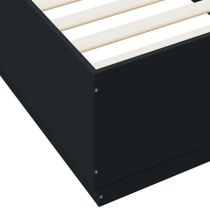 Giroletto con Luci LED Nero 90x200 cm in Legno Multistrato