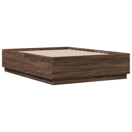 Giroletto Luci LED Rovere Marrone 140x190 cm Legno Multistrato