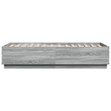 Giroletto Luci LED Grigio Sonoma 90x190 cm in Legno Multistrato