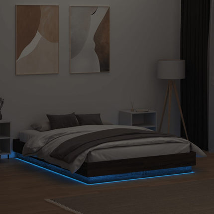 Giroletto con Luci LED Rovere Marrone 135x190 cm