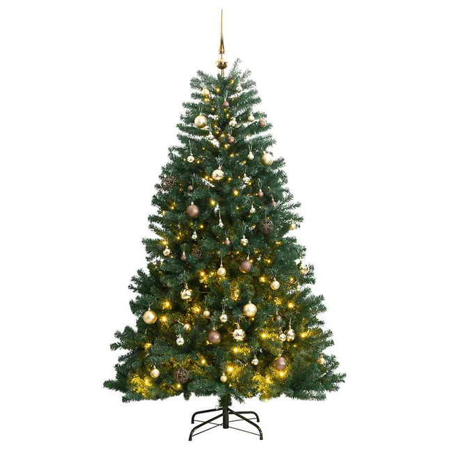Albero Natale Incernierato con 300 LED e Palline 300 cm