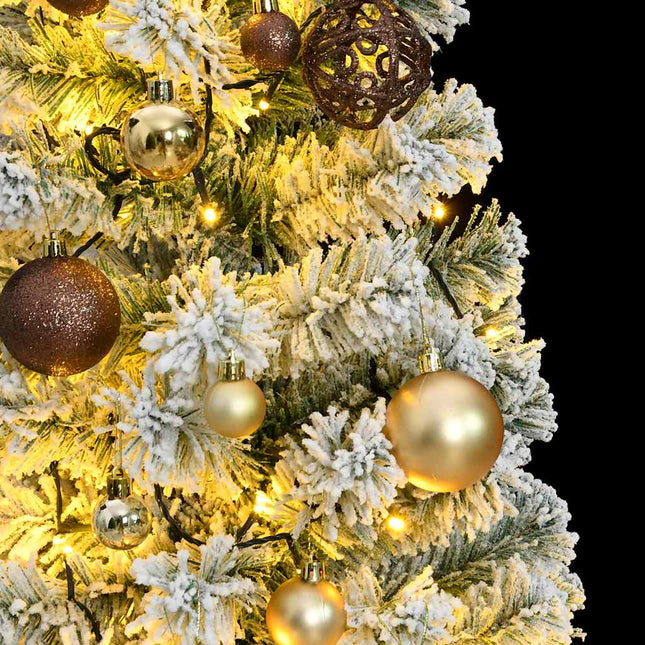 Albero Natale Incernierato con 150 LED e Palline 150 cm