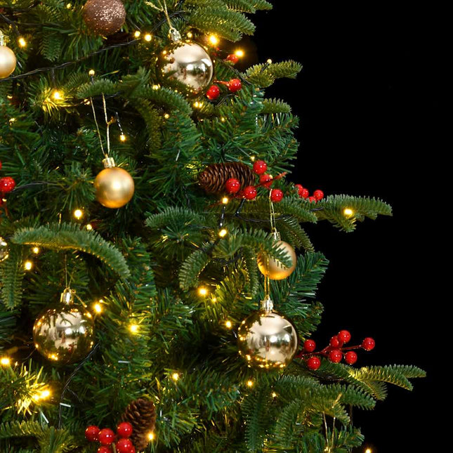 Albero Natale Incernierato con 300 LED e Palline 180 cm