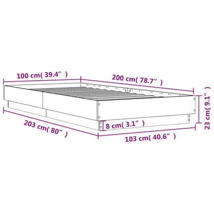 Giroletto Grigio Sonoma 100x200 cm in Legno Multistrato