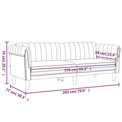 Set di Divani 2 pz Blu in Velluto