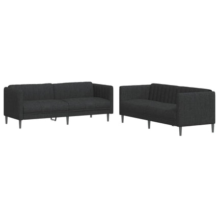 Set di Divani 2 pz Nero in Tessuto