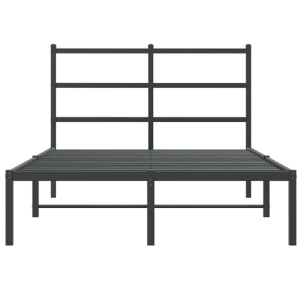 Giroletto con Testiera in Metallo Nero 120x200 cm