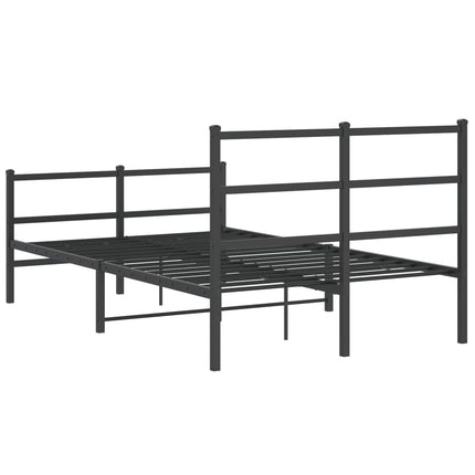 Giroletto con Testiera e Pediera Metallo Nero 120x190 cm