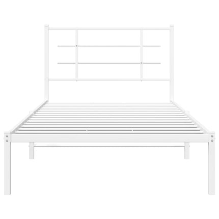 Giroletto con Testiera Metallo Bianco 100x200 cm