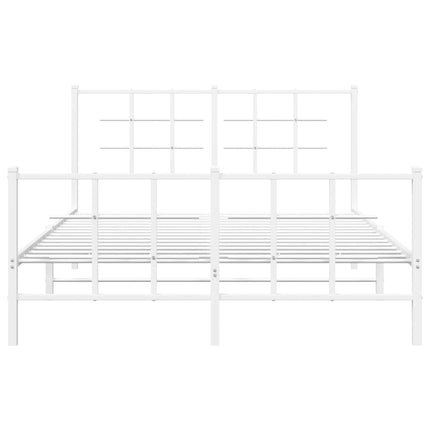 Giroletto con Testiera e Pediera Metallo Bianco 140x200 cm