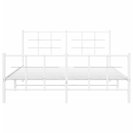 Giroletto con Testiera e Pediera Metallo Bianco 150x200 cm