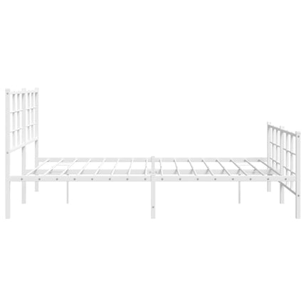 Giroletto con Testiera e Pediera Metallo Bianco 150x200 cm