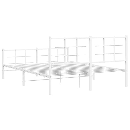 Giroletto con Testiera e Pediera Metallo Bianco 150x200 cm