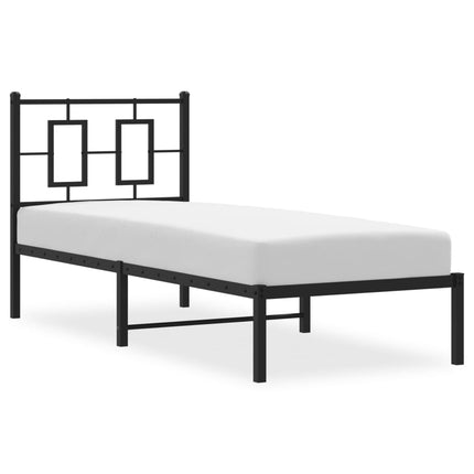 Giroletto con Testiera in Metallo Nero 75x190 cm