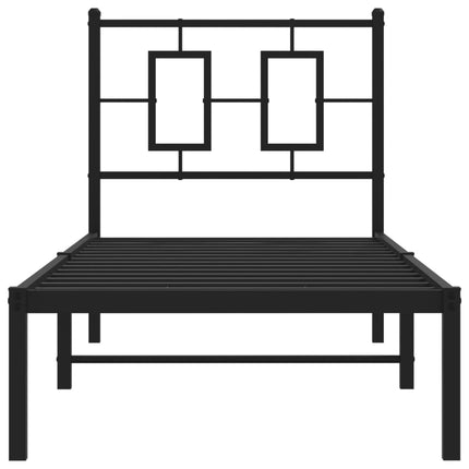 Giroletto con Testiera in Metallo Nero 75x190 cm