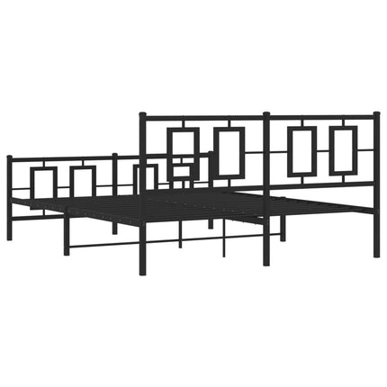Giroletto senza Materaso con Pediera in Metallo Nero 160x200 cm