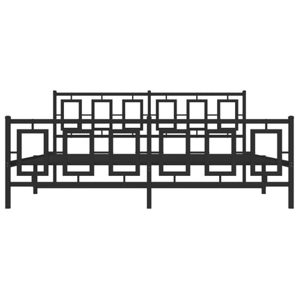 Giroletto con Testiera e Pediera Metallo Nero 183x213 cm