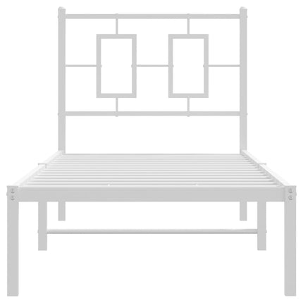 Giroletto senza Materaso con Testiera Metallo Bianco 75x190 cm
