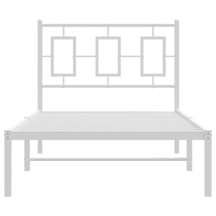 Giroletto con Testiera Metallo Bianco 90x200 cm