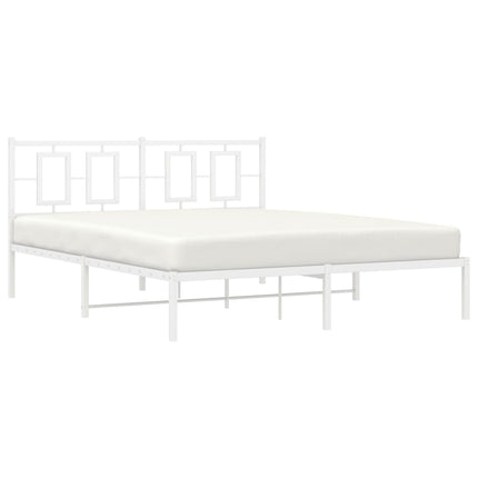 Giroletto con Testiera Metallo Bianco 150x200 cm