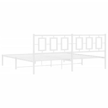 Giroletto con Testiera Metallo Bianco 200x200 cm