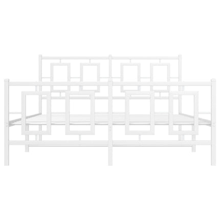 Giroletto con Testiera e Pediera Metallo Bianco 140x190 cm