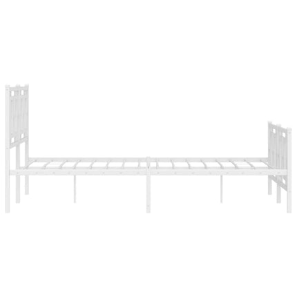 Giroletto con Testiera e Pediera Metallo Bianco 140x190 cm