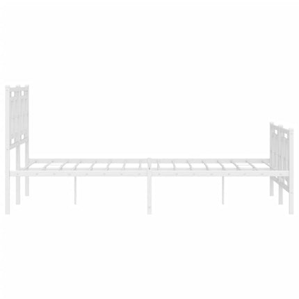 Giroletto con Testiera e Pediera Metallo Bianco 140x200 cm