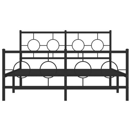 Giroletto con Testiera e Pediera Metallo Nero 140x190 cm