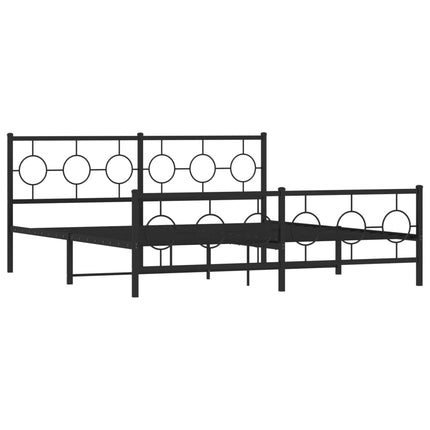 Giroletto senza Materaso con Pediera in Metallo Nero 180x200 cm