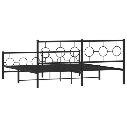 Giroletto senza Materaso con Pediera in Metallo Nero 180x200 cm