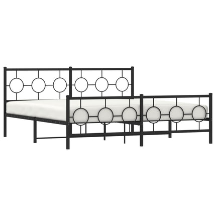 Giroletto con Testiera e Pediera Metallo Nero 183x213 cm