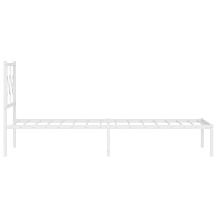 Giroletto con Testiera Metallo Bianco 90x190 cm