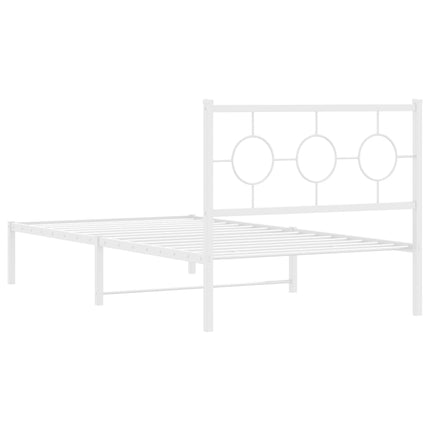 Giroletto con Testiera Metallo Bianco 100x200 cm