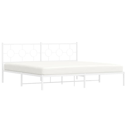 Giroletto con Testiera Metallo Bianco 193x203 cm