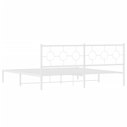 Giroletto con Testiera Metallo Bianco 200x200 cm
