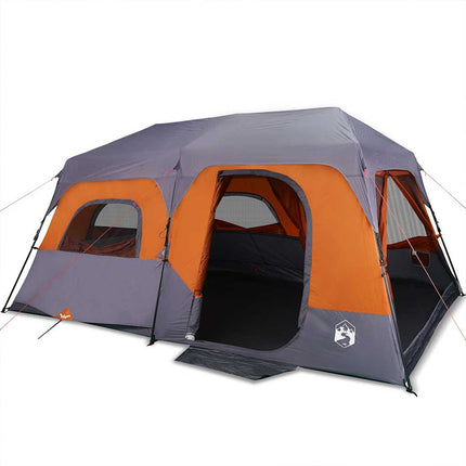 Tenda Campeggio 9 Persone Grigio e Arancione Impermeabile