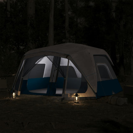 Tenda Famiglia con LED 10 Persone Verde Chiaro Rilascio Rapido