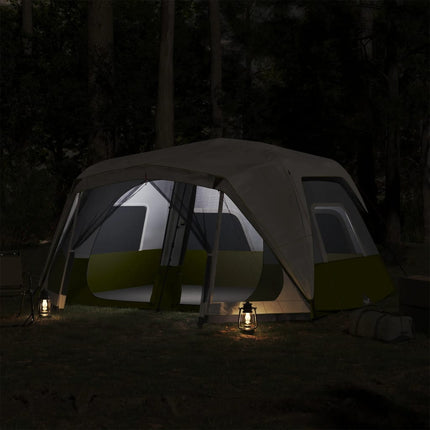 Tenda Famiglia con LED 10 Persone Blu Chiaro a Rilascio Rapido