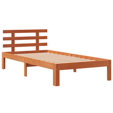 Letto senza Materasso Marrone Cera 75x190 cm in Legno di Pino