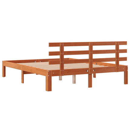 Letto senza Materasso Marrone Cera 135x190 cm in Legno di Pino