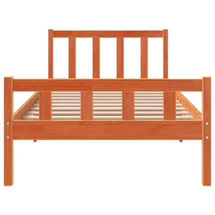 Letto senza Materasso Marrone Cera 90x190 cm in Legno di Pino