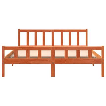 Letto senza Materasso Marrone Cera 180x200 cm in Legno di Pino