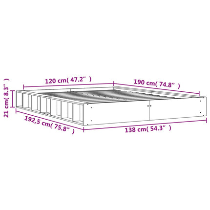 Letto senza Materasso Marrone Cera 120x190 cm in Legno di Pino