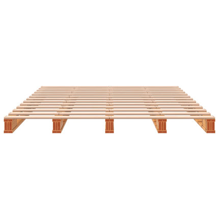 Letto Pallet Marrone Cera 140x200 cm in Legno Massello di Pino
