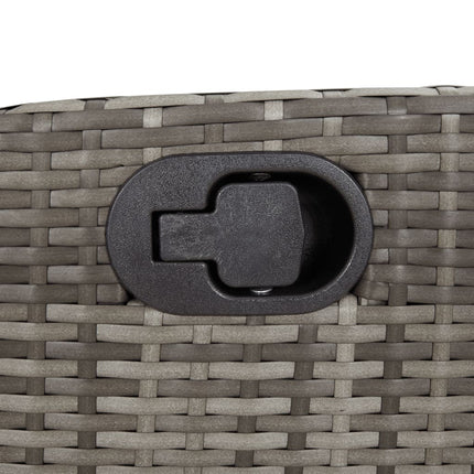 Set da Pranzo da Giardino 7 pz con Cuscini in Polyrattan Grigio