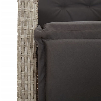 Set Pranzo da Giardino 9pz con Cuscini Grigio Chiaro Polyrattan